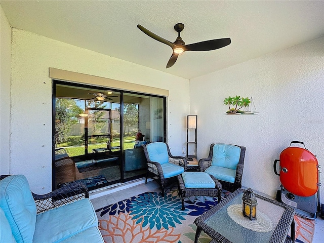 view of patio / terrace with ceiling fan