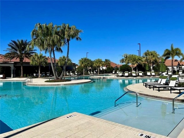 view of pool featuring a patio area