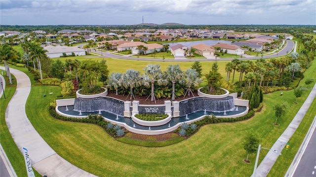 drone / aerial view with a residential view