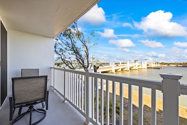 balcony with a water view