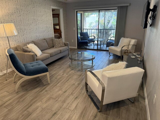 living room featuring hardwood / wood-style floors