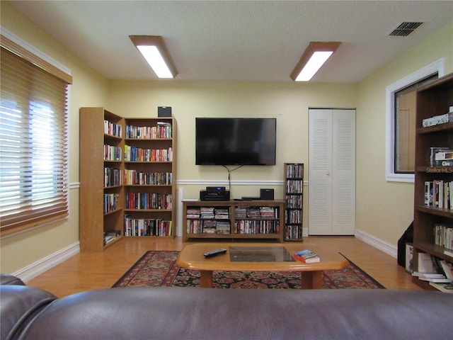 living room featuring hardwood / wood-style flooring