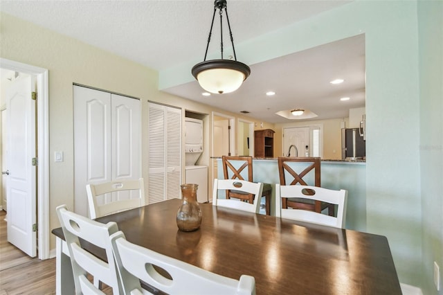 12000 Gulf Blvd Unit 208-S, Treasure Island, FL 33706 - dining space with light wood-style flooring and recessed lighting