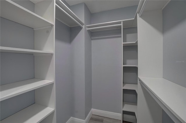 spacious closet featuring hardwood / wood-style flooring