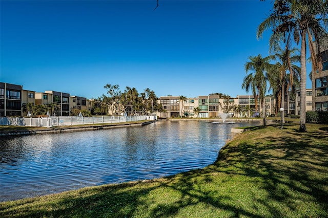 property view of water with a residential view