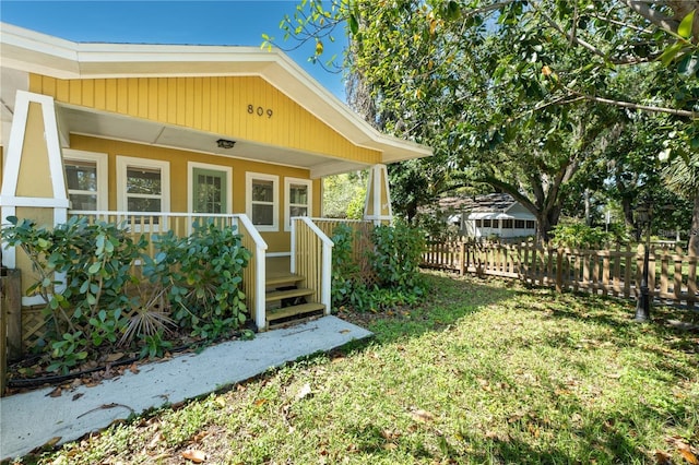 exterior space with a porch