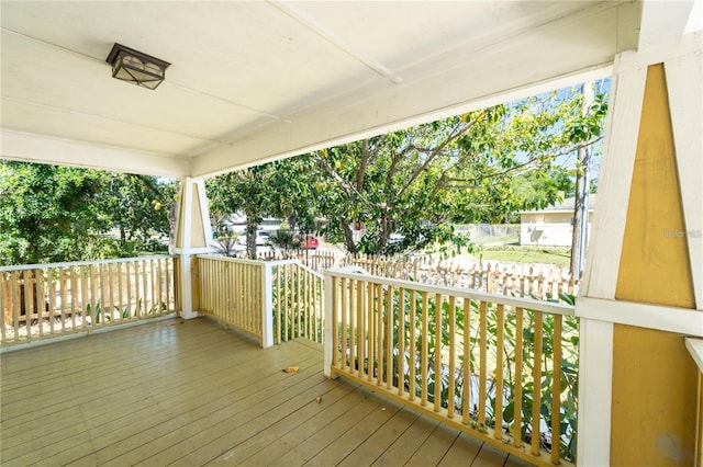 deck featuring covered porch