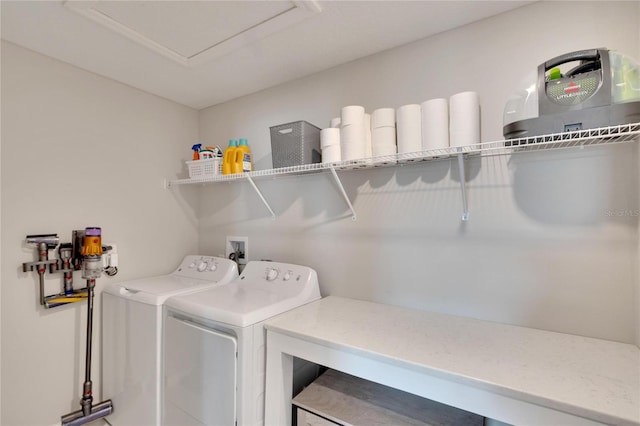 laundry area featuring washer and dryer