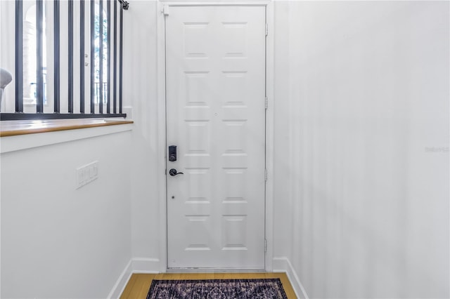 doorway featuring light hardwood / wood-style flooring