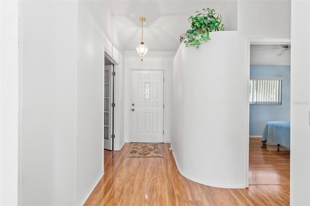 hallway featuring hardwood / wood-style floors