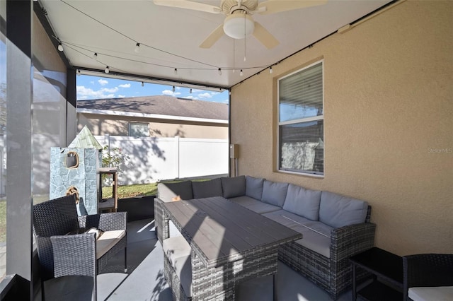 view of patio featuring outdoor lounge area