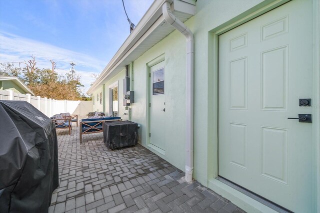 view of patio with area for grilling