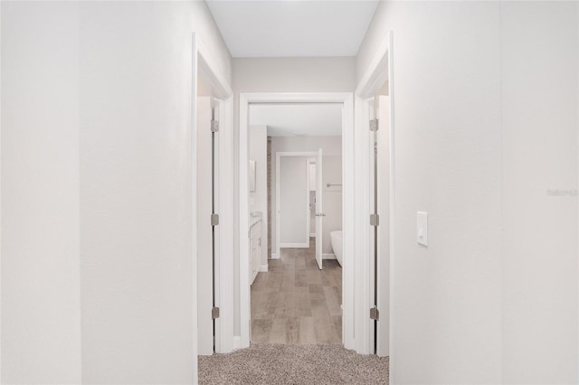 hallway featuring light hardwood / wood-style flooring