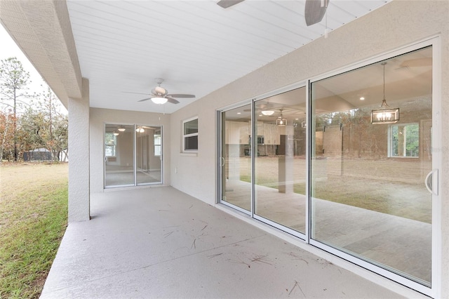 view of patio / terrace with ceiling fan