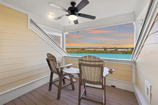 19915 Gulf Blvd Unit 805, Indian Shores, FL 33785 - deck featuring ceiling fan and a water view