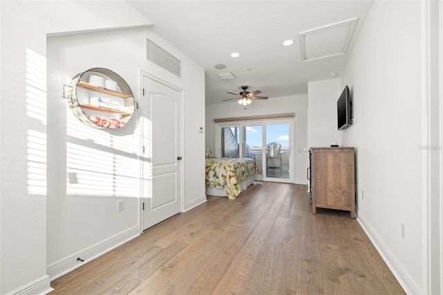 19915 Gulf Blvd Unit 805, Indian Shores, FL 33785 - entrance foyer featuring wood finished floors, ceiling fan, and recessed lighting