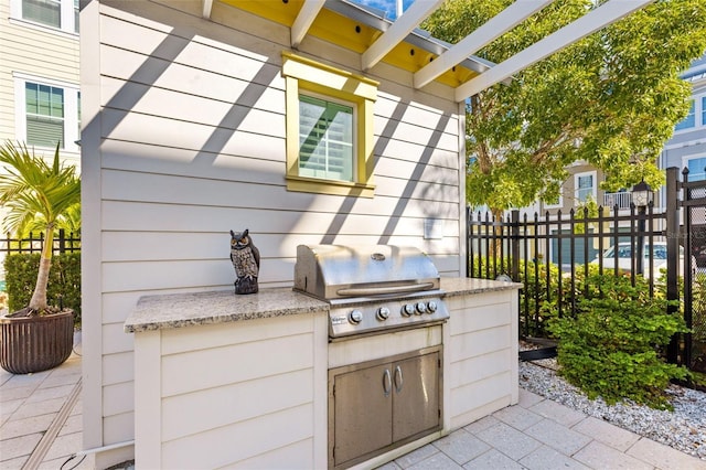 view of patio / terrace with a grill and an outdoor kitchen