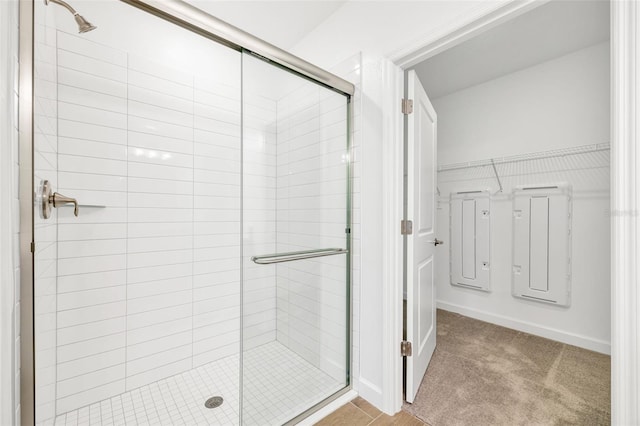 bathroom with an enclosed shower