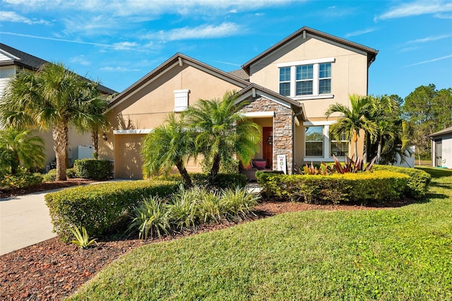 view of front of home with a front yard