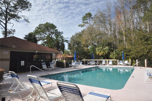 view of pool with a patio area