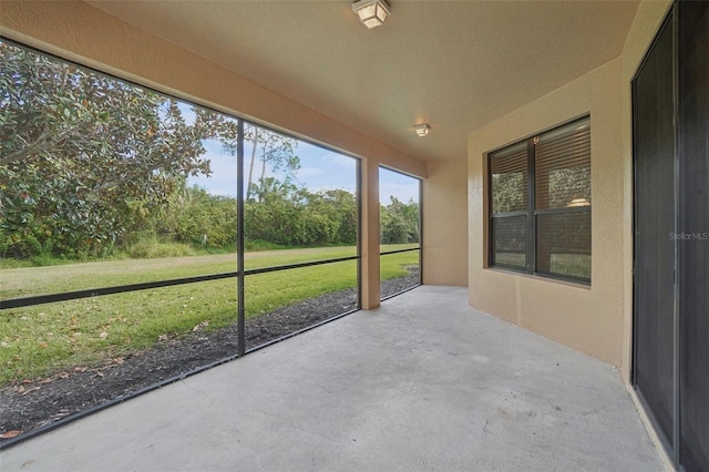 view of unfurnished sunroom