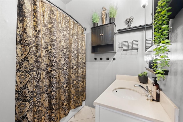 bathroom featuring vanity and tile patterned floors