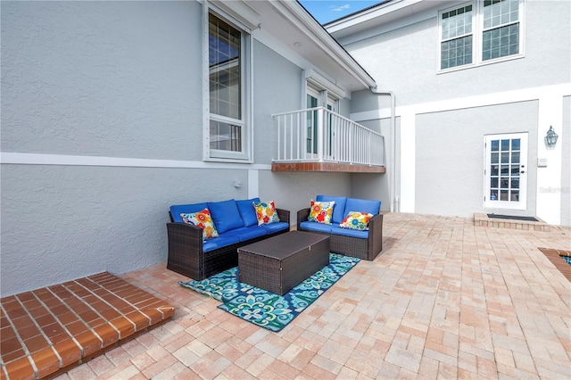 view of patio with an outdoor living space