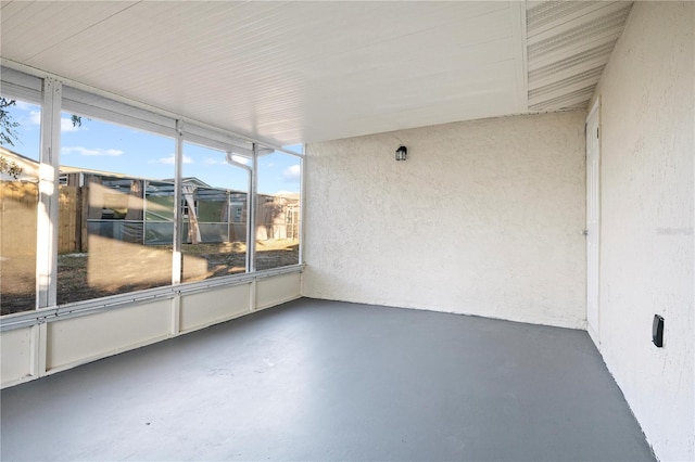 view of unfurnished sunroom