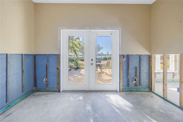 doorway featuring french doors