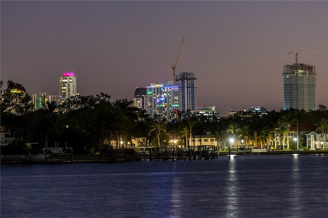 city view featuring a water view