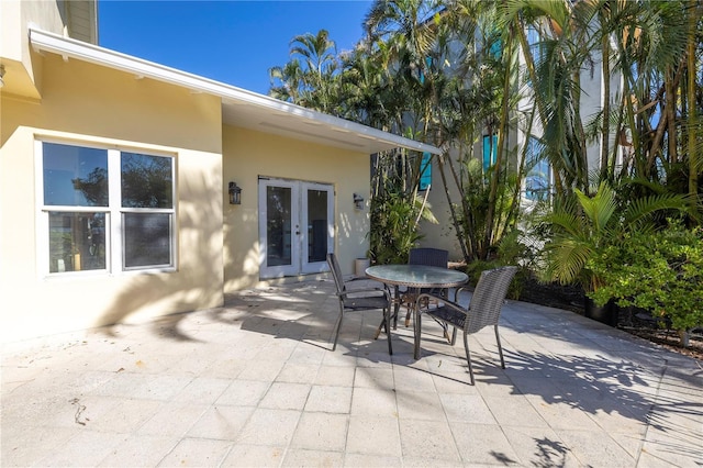 view of patio / terrace featuring french doors