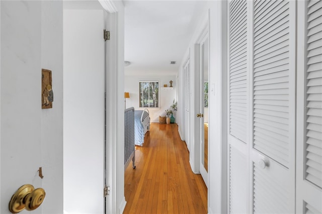 hallway featuring light wood-type flooring