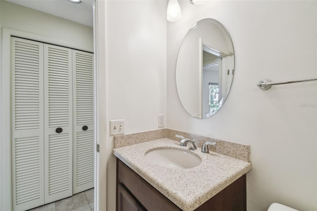 bathroom featuring vanity and tile patterned floors