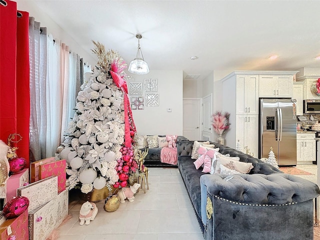 view of tiled living room