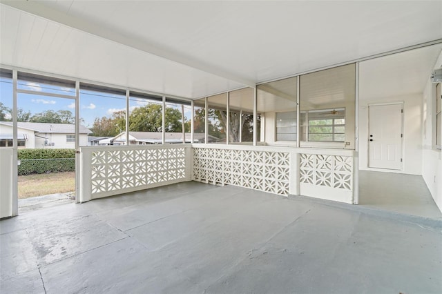 view of unfurnished sunroom