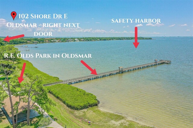 102 Shore Dr E, Oldsmar, FL 34677 - aerial view of a large body of water