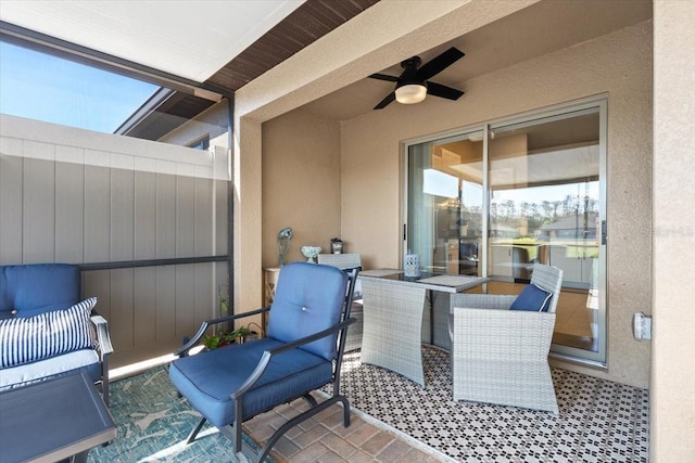 view of patio / terrace with ceiling fan