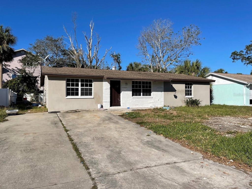 view of single story home