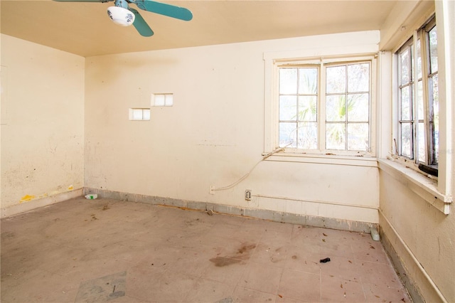 spare room featuring ceiling fan