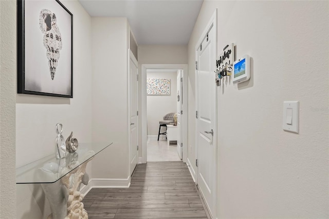 hall featuring dark hardwood / wood-style flooring