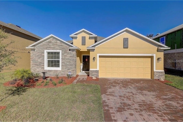 view of front of house with a garage