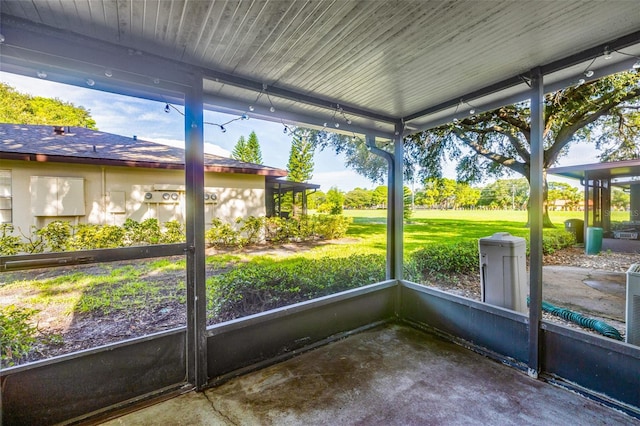 view of unfurnished sunroom