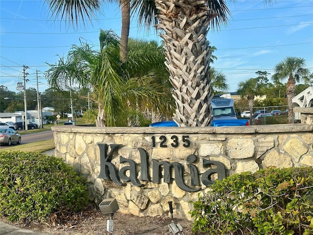 view of community sign