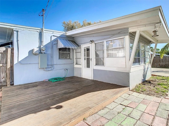 exterior space with a wooden deck