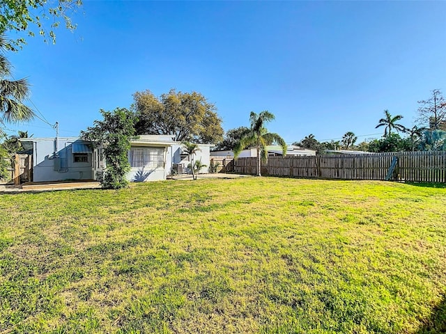 view of yard featuring fence