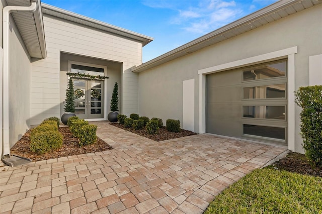 property entrance with french doors