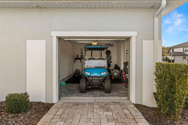 view of garage