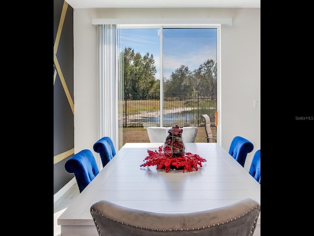 view of dining area