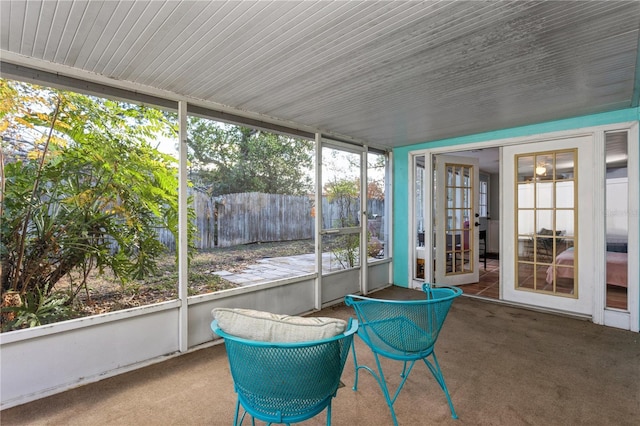 view of unfurnished sunroom