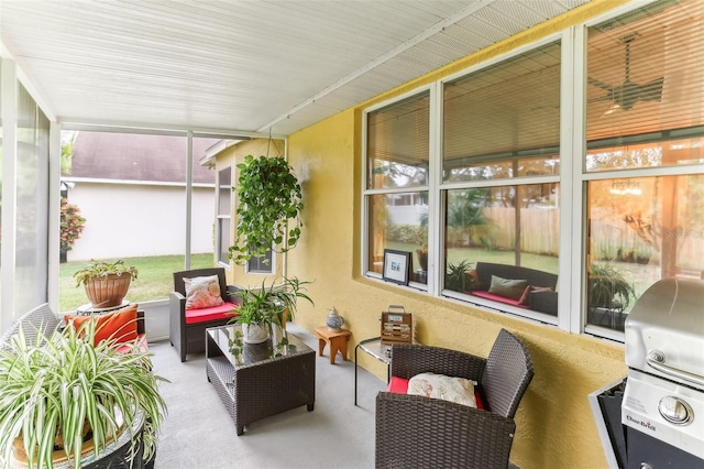 sunroom with plenty of natural light